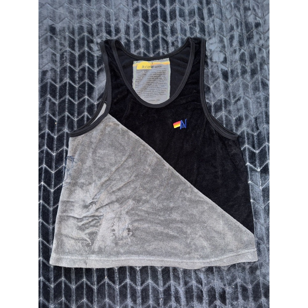 Aviator Nation Women's Glider Racer Tank Black Gray Size Small